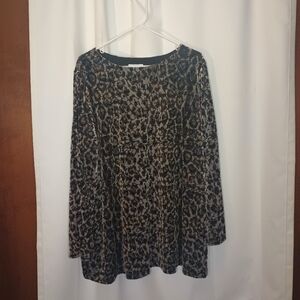 Susan Graver Womens Velvet Burnout Top 3X Slit Sleeve Whimsigoth Mobwife
